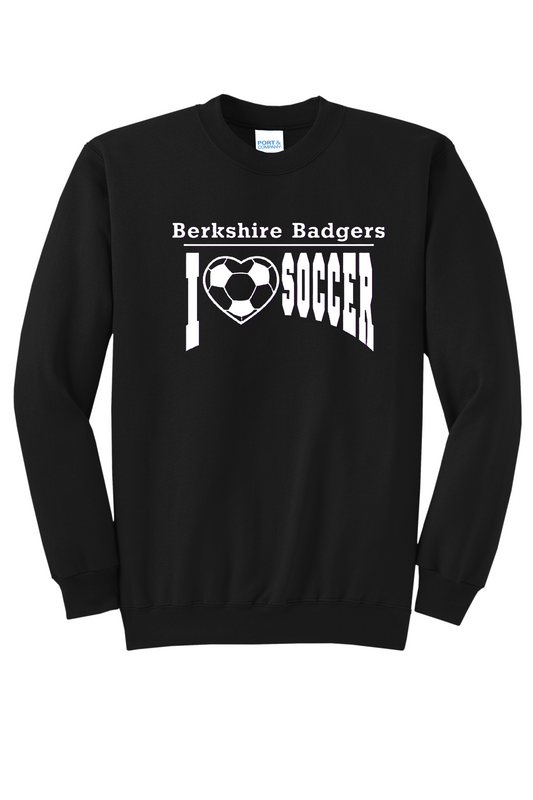 Berkshire Badgers, I Love Soccer Crew Neck