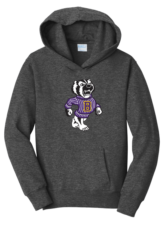 Youth Hooded Sweatshirt with Bert - Gold & Heathered Gray